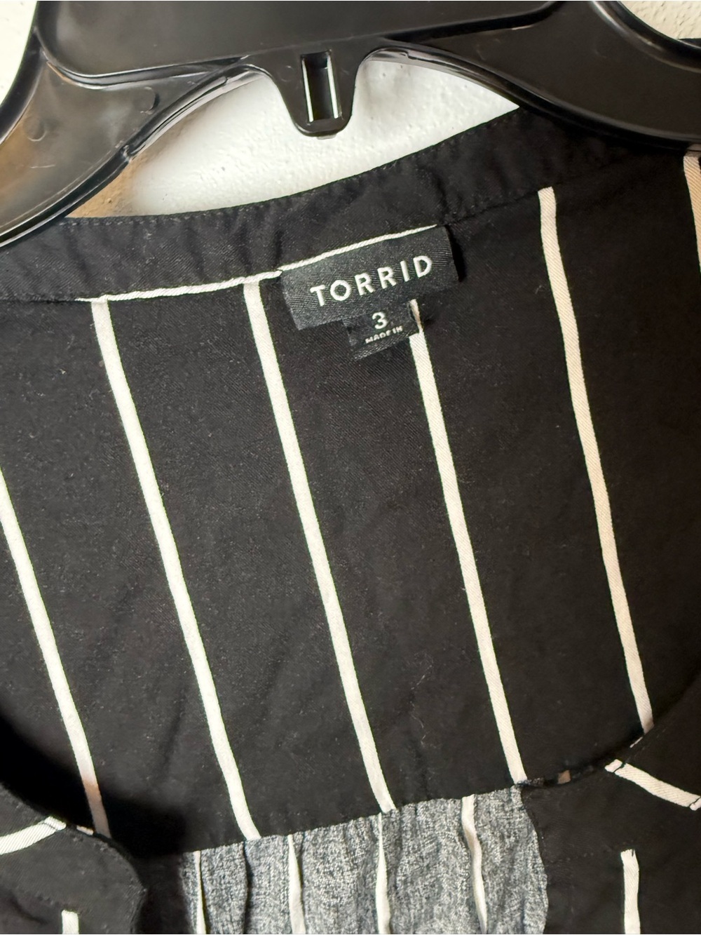 torrid Black and White Vertical Stripe Long Sleeve Dress - Picture 3 of 5